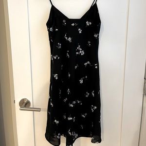 Crepe Floral Embroidered Cami Bustier Slip Dress - size 2